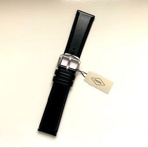 NEW! Fossil leather black watch band. 22mm